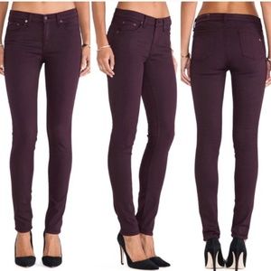Rag & Bone Skinny Distressed Wine Jeans Size 26